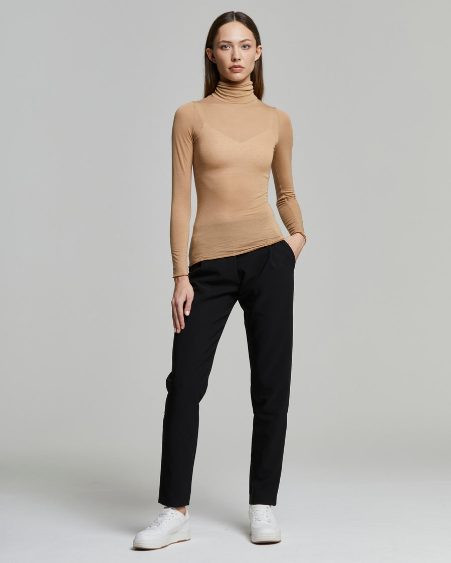 Maglia collo alto in modal cashmere