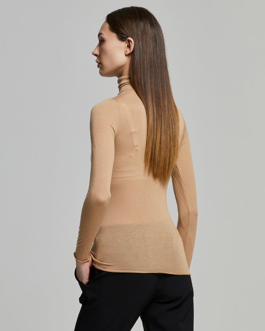 Maglia collo alto in modal cashmere
