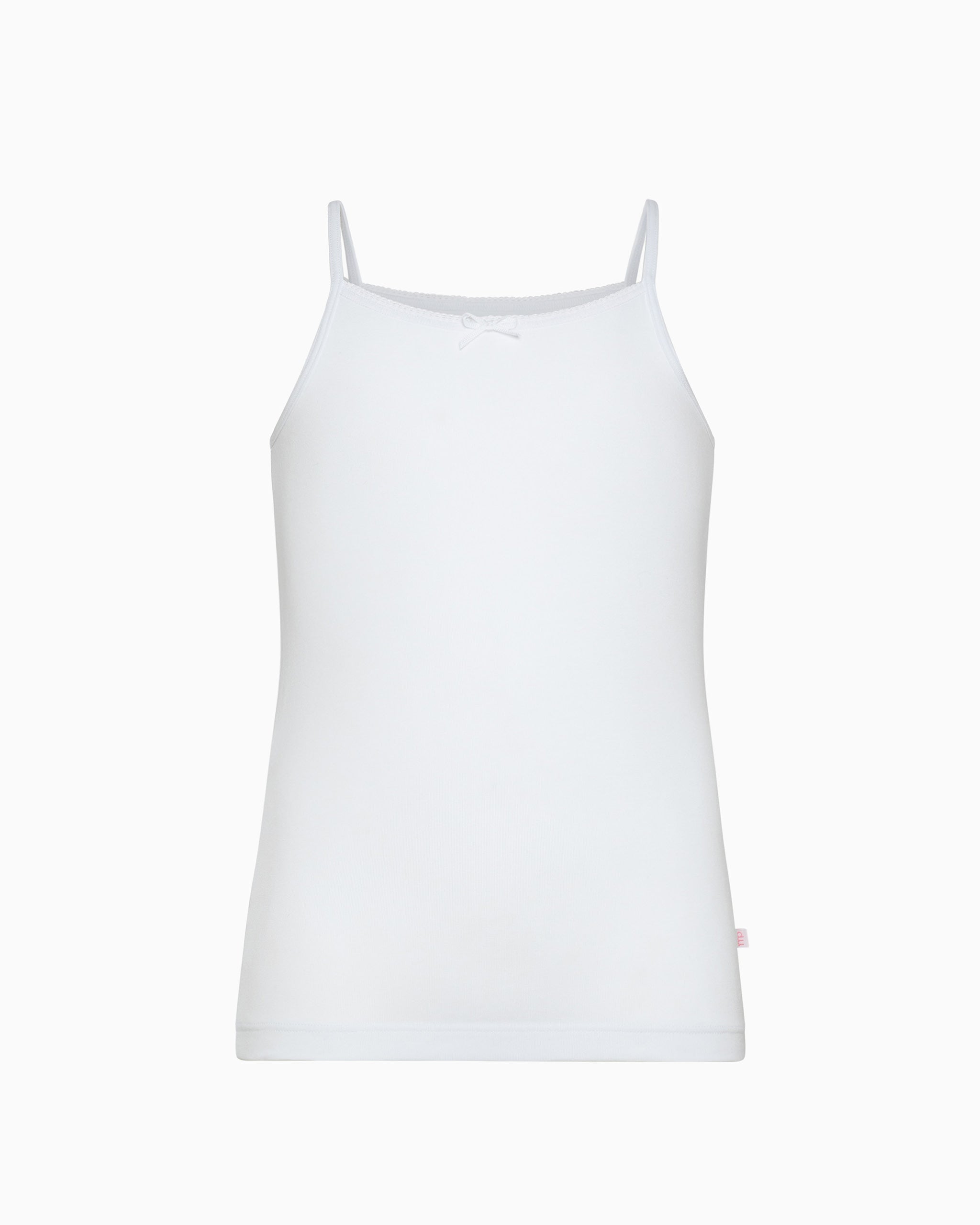 Girls' organic cotton crew neck thin strap vest