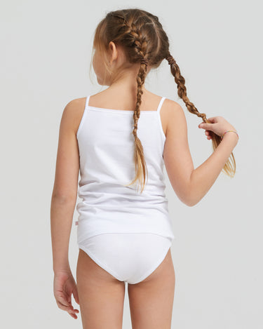 Canotta girocollo a spalla stretta bimba in cotone organico