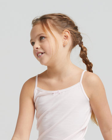 Canotta girocollo a spalla stretta bimba in cotone organico