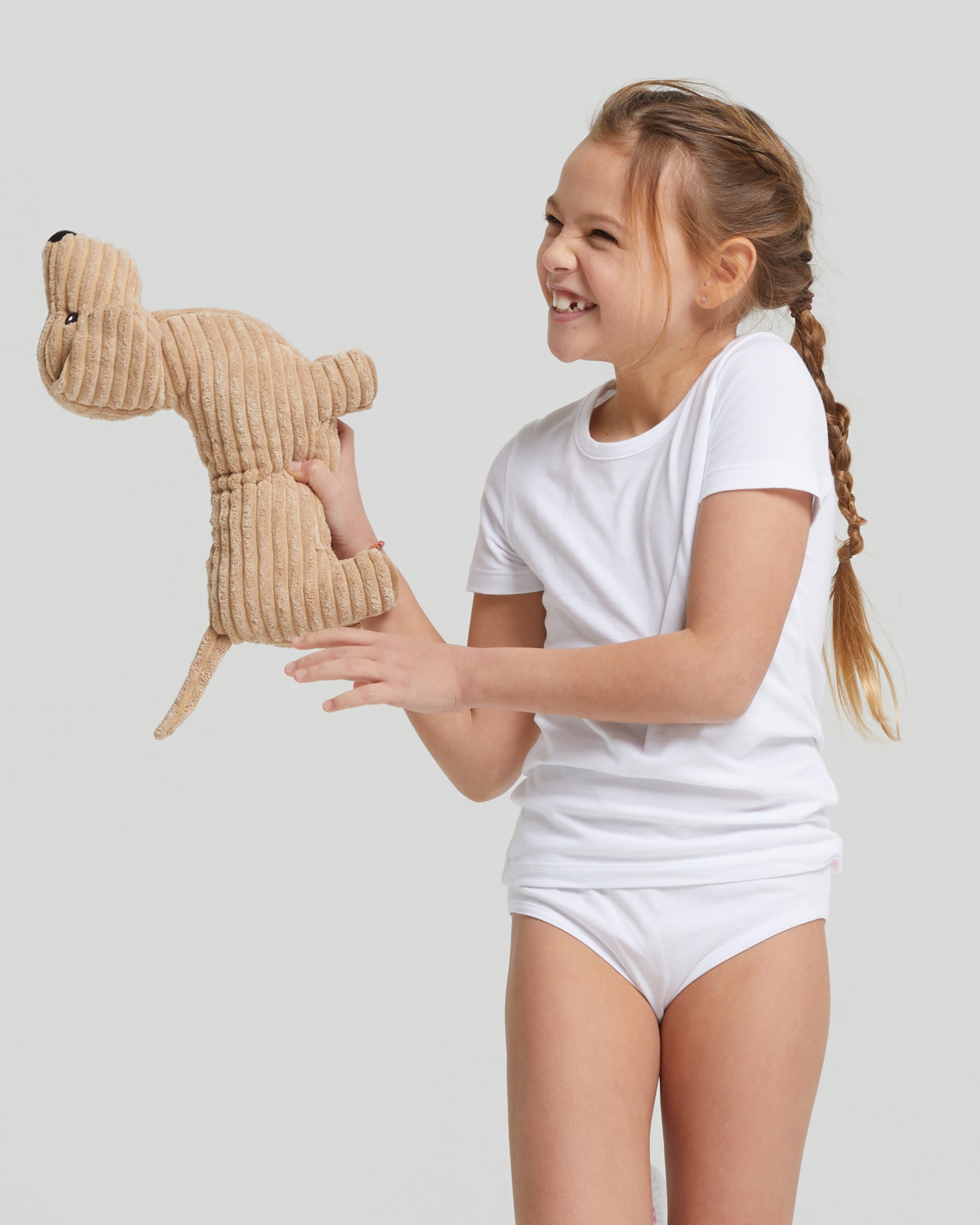 Camiseta de niña de cálido algodón orgánico con cuello redondo