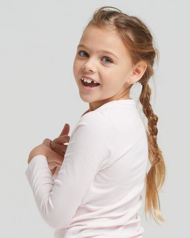 Maglia girocollo a maniche lunghe bimba in caldo cotone  organico