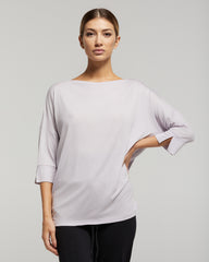 Maglia scollo barchetta in viscosa sostenibile vestibilità over