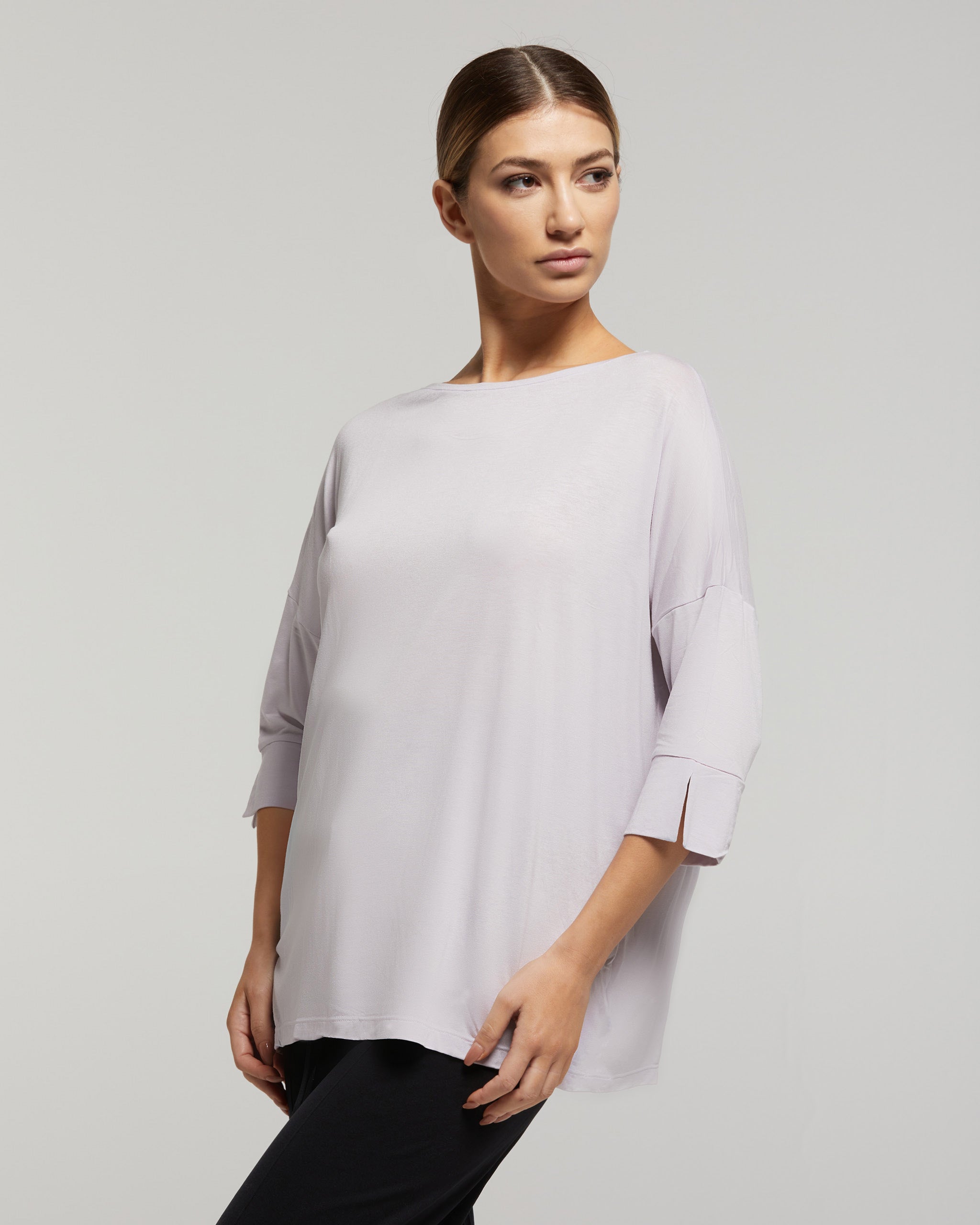 Pull col bateau en viscose durable, coupe oversize