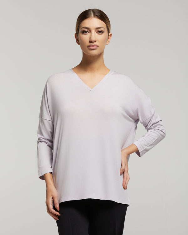 Sustainable viscose long sleeve top oversized fit