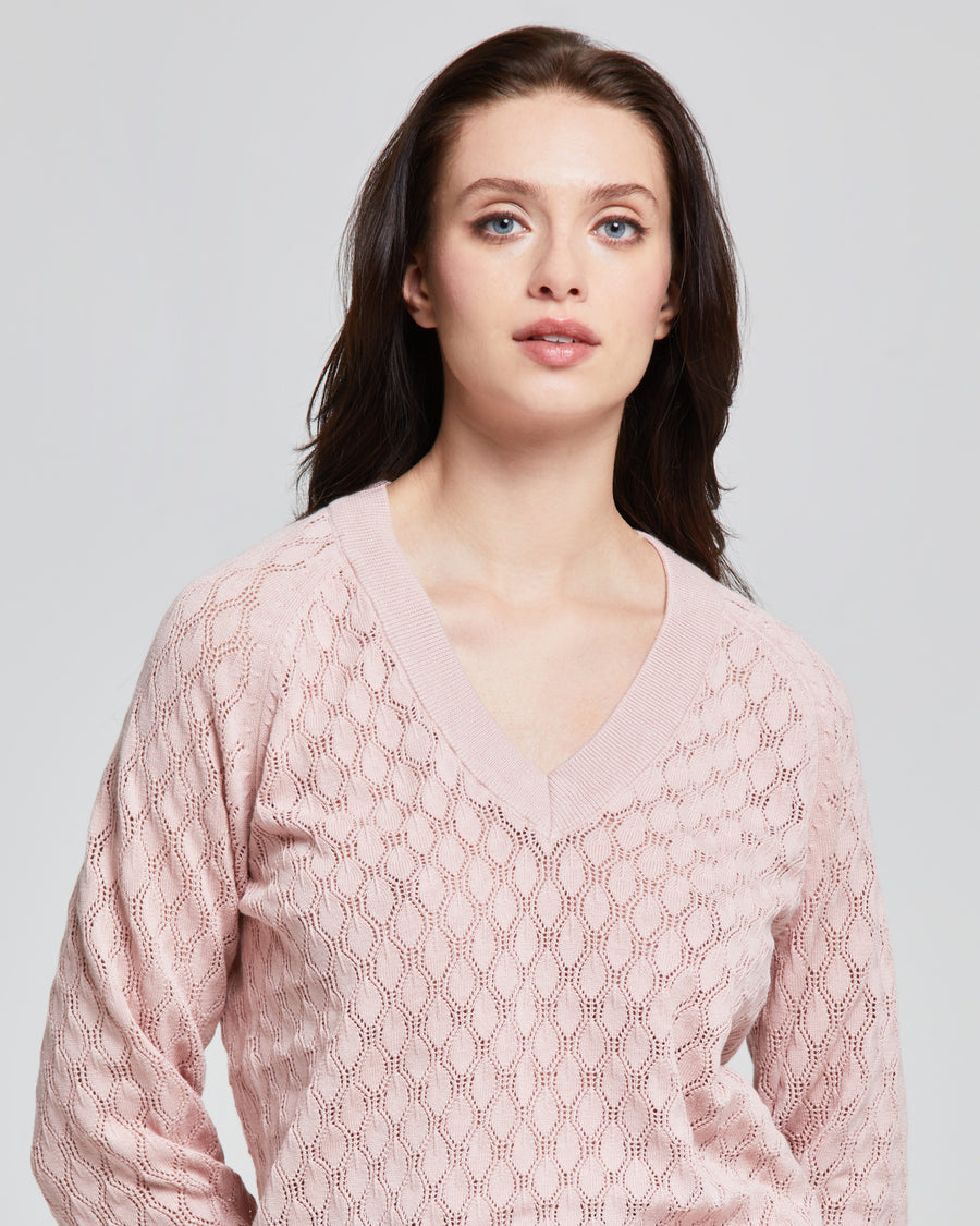 Maxi Maglia Donna Rosa Felpata Lunga Con Collo Tondo E Dettaglio Ricamo Su Manica Mini Dress - Foto 2