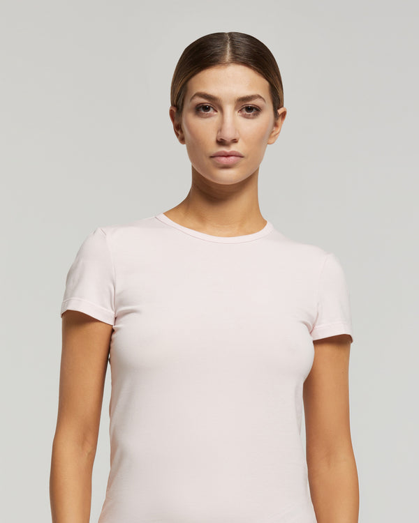 Damen-T-Shirt mit Rundhalsausschnitt aus Baumwolle