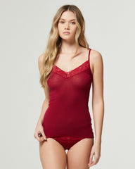 Canotta pizzo in modal cashmere