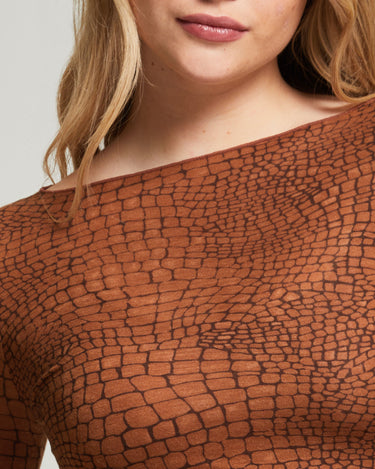 Maglia con scollo a barchetta in modal cashmere