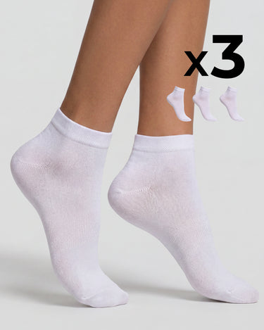 Women's cotton bike socks x3 