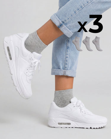 Calcetines de bicicleta de algodón x3 mujer
