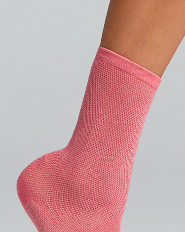 Ariel viscose sock with perforated lamé