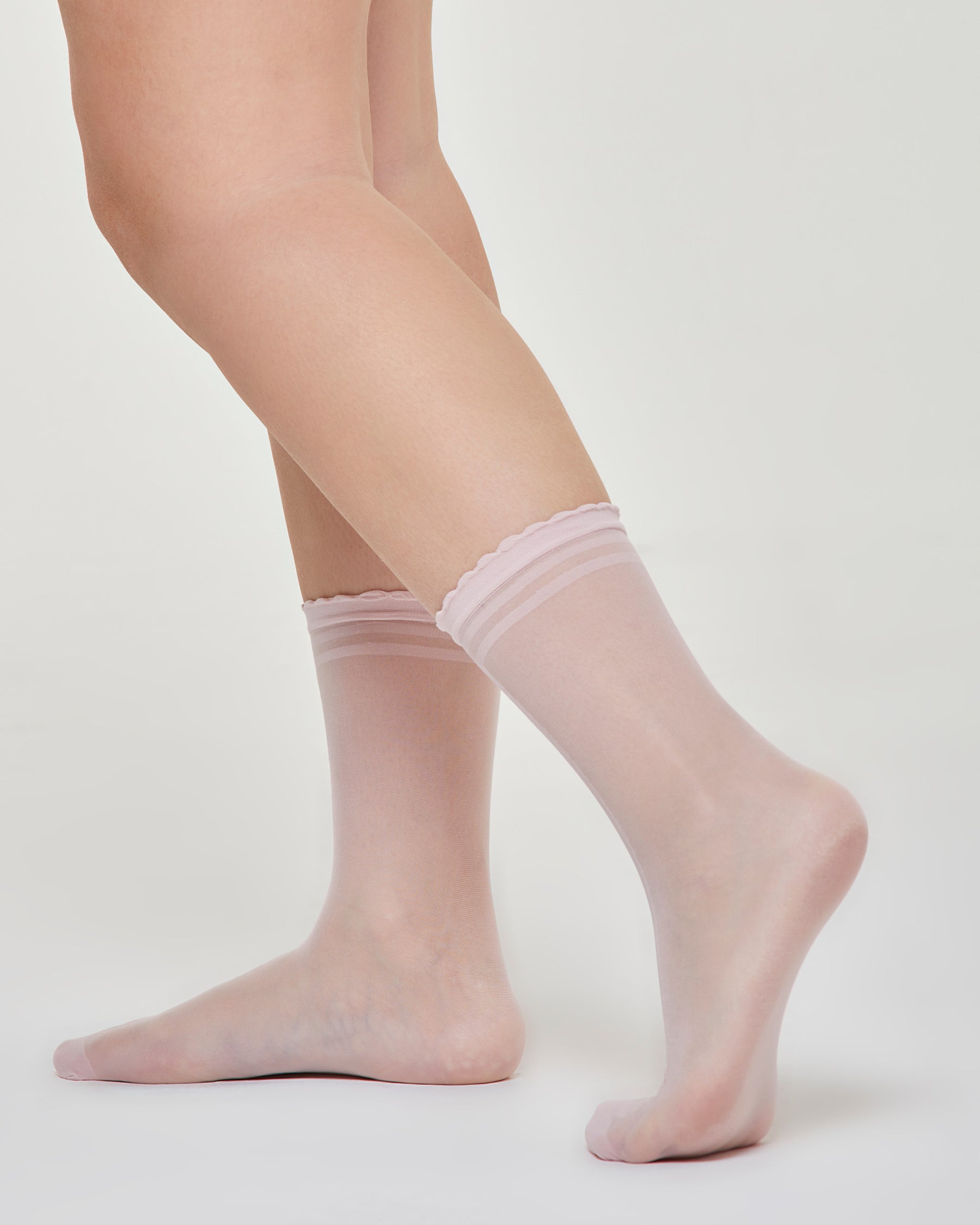 Mica sheer sock with vertical stripe