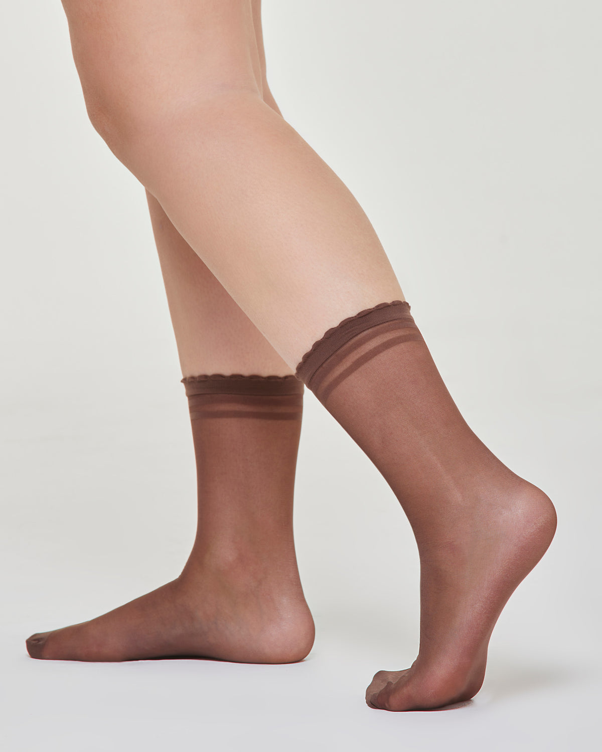 Mica sheer sock with vertical stripe