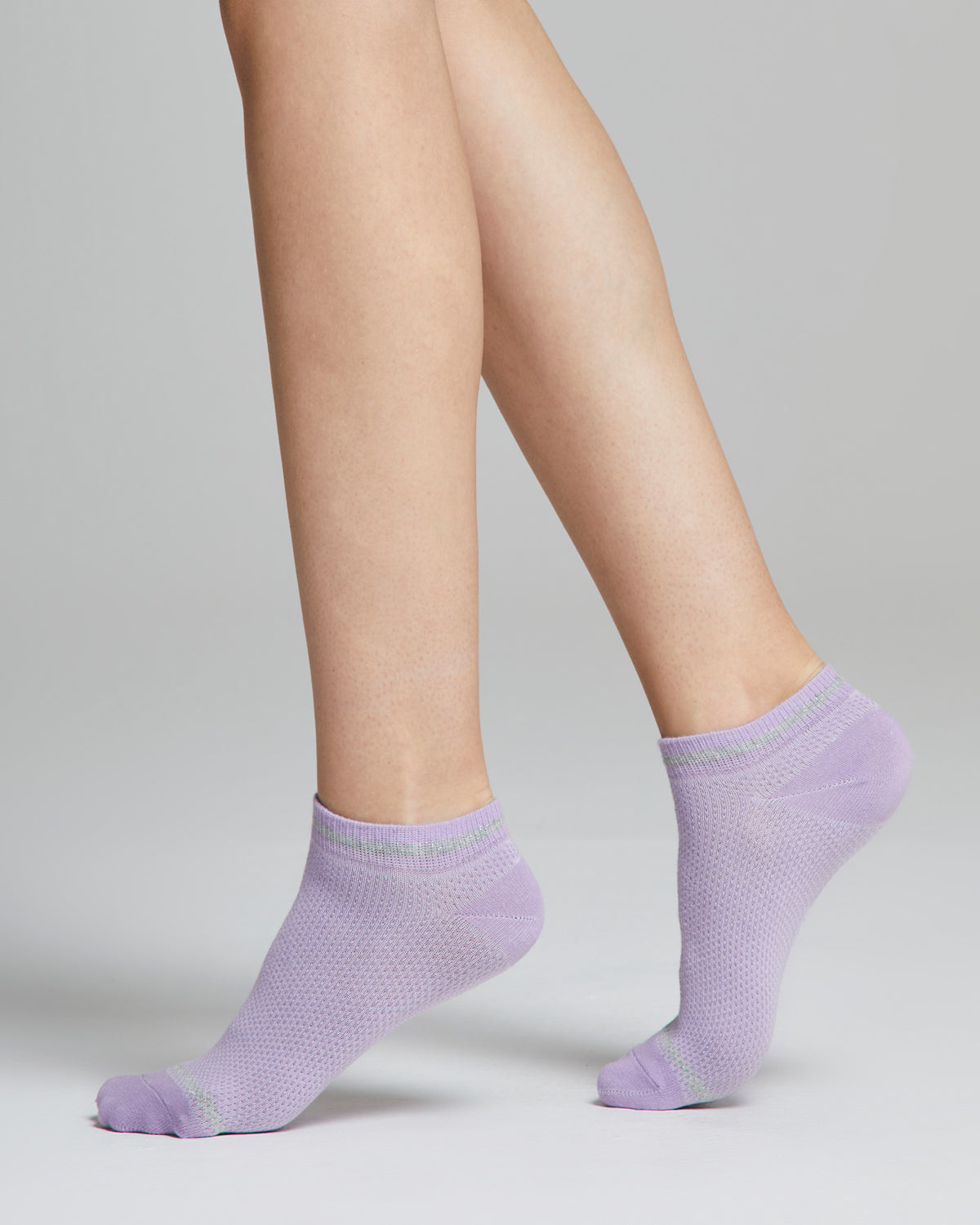 Amber cotton mini socks with lamé stripes