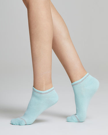 Amber cotton mini socks with lamé stripes