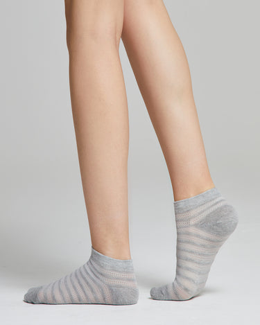 Susy cotton mini socks with perforated stripes