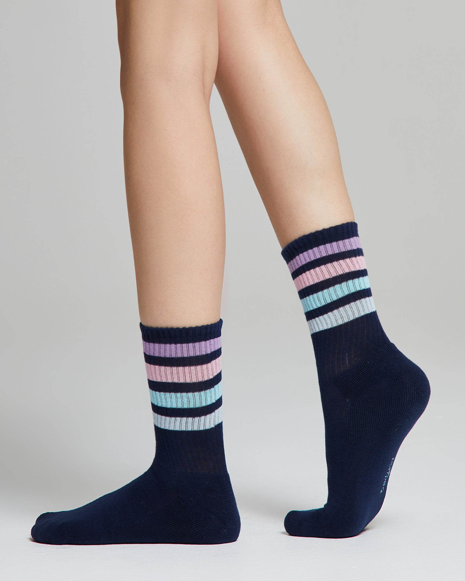 Chiara tennis socks with multi-colored stripes