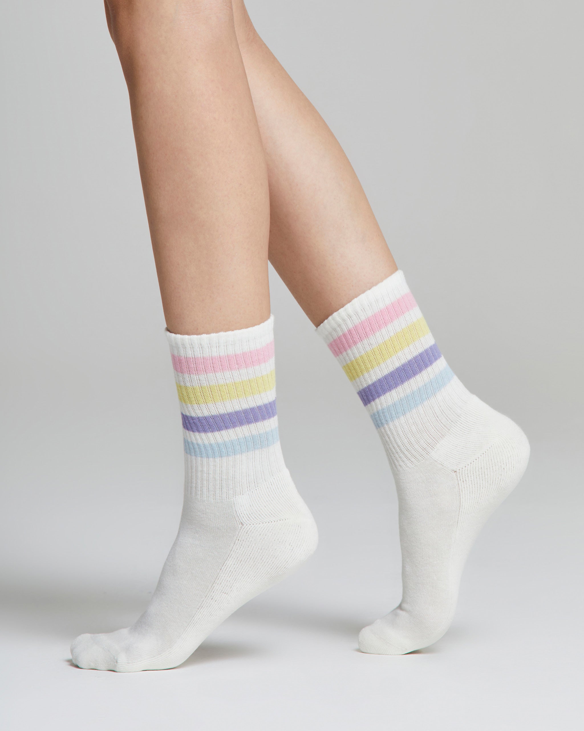 Chaussettes tennis Chiara à rayures multicolores