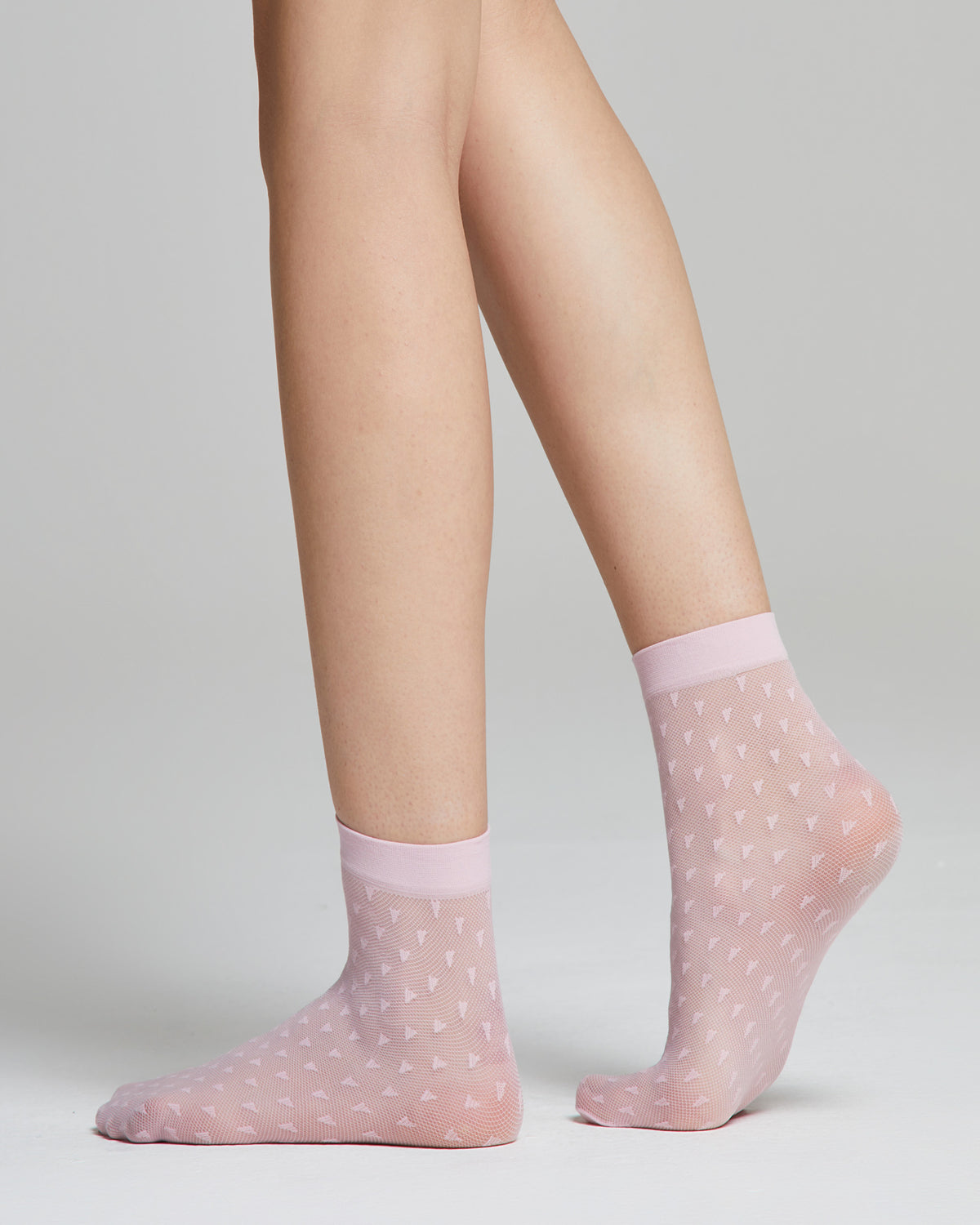 Cornflower sheer sock with micro tulle effect