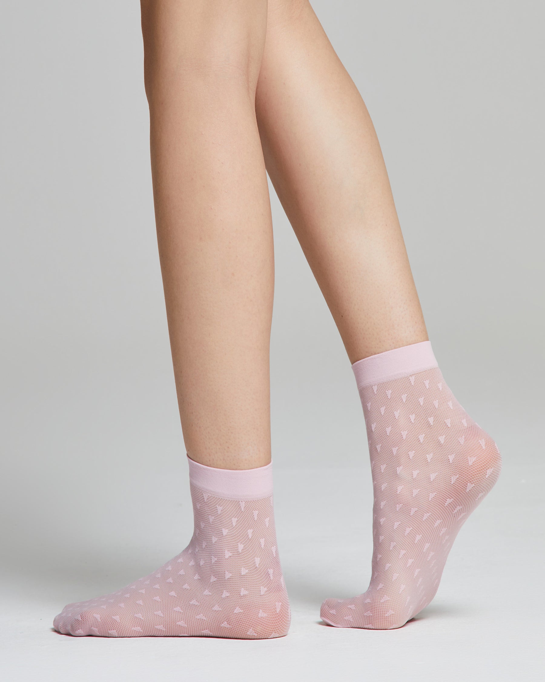 Cornflower sheer sock with micro tulle effect