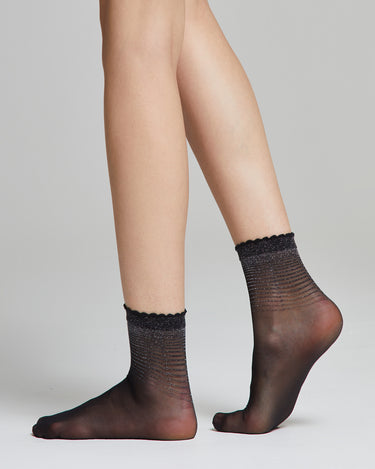 Ortensia sheer sock with cuff and caps