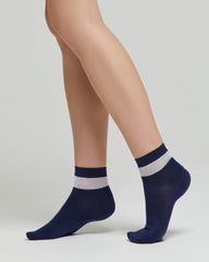 Ariel viscose sock with contrasts