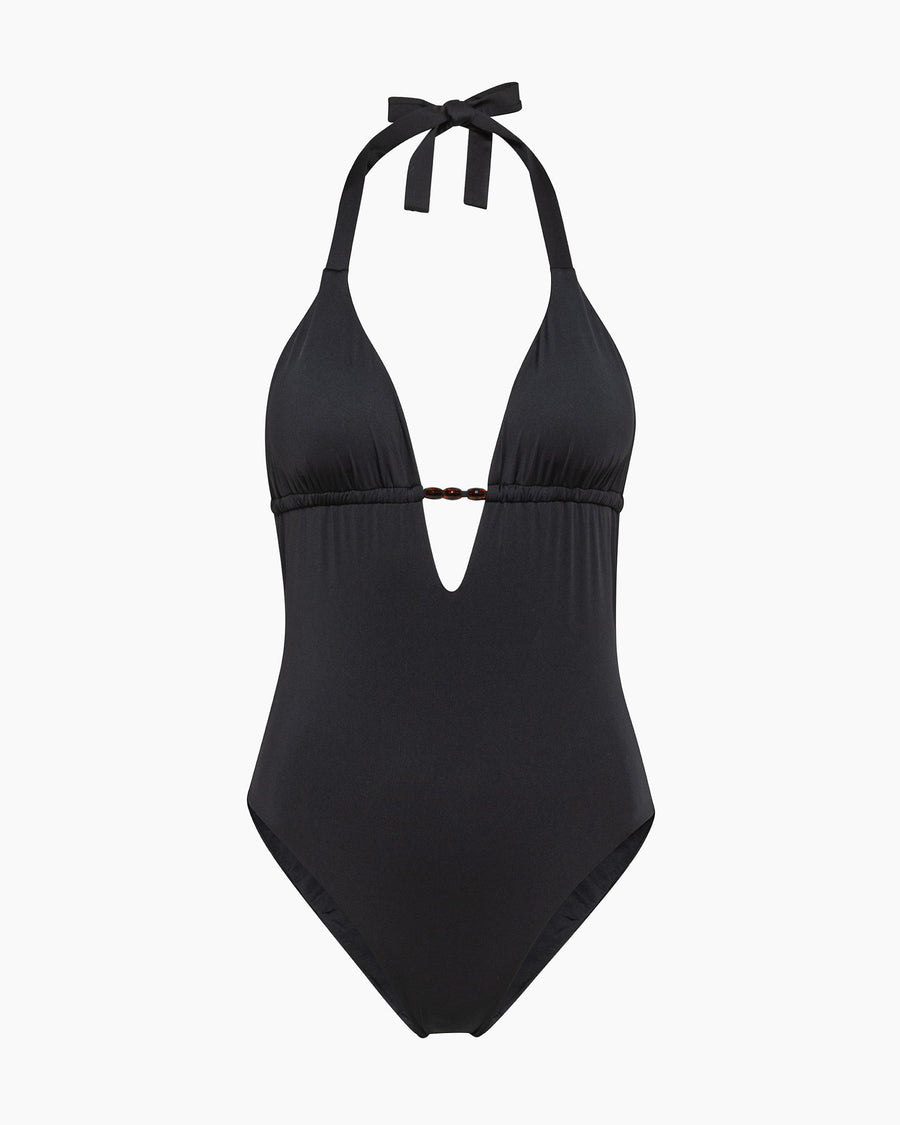 Mykonos black one-piece swimsuit | Women's swimwear | Pompea