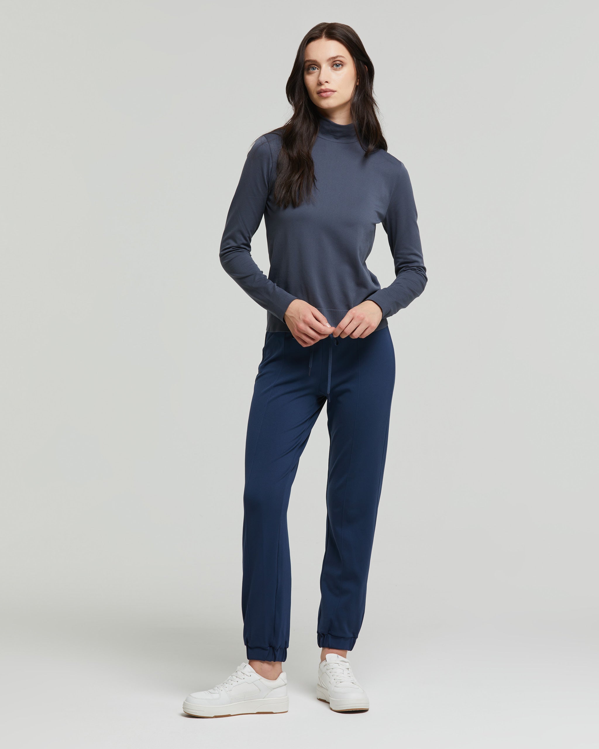 Pantaloni Blu Da Donna Stile Jogger Pompea pantaloni-blu-da-donna-stile-jogger-pompea