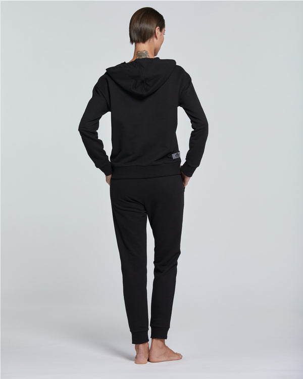 FELPA CON CAPPUCCIO E ZIP DONNA COTONE TINTA UNITA