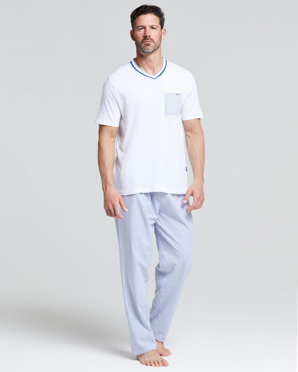 Tristan long cotton and canvas pajamas