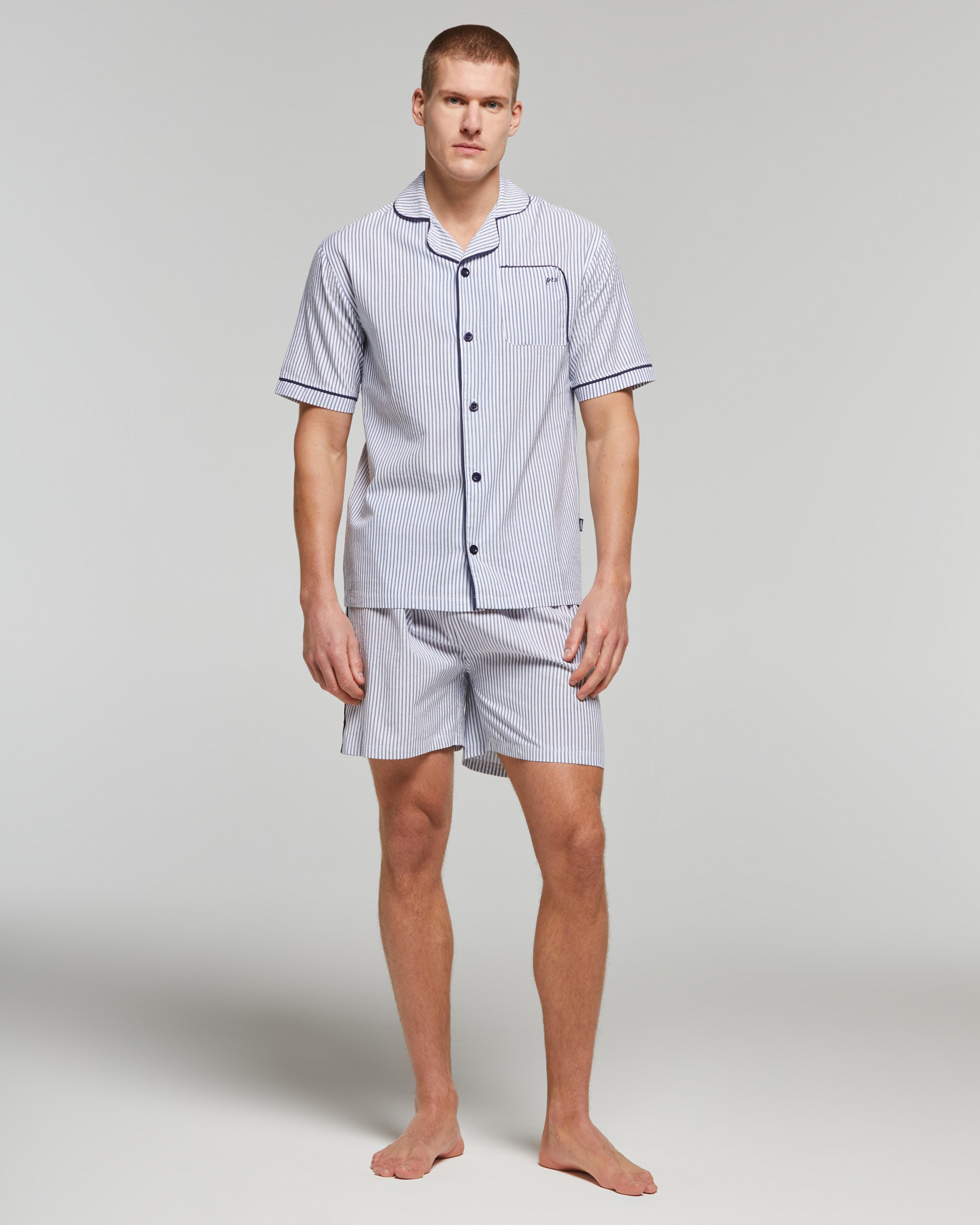 Pigiama A Quadri Uomo Pigiama Corto Mezza Manica In Cotone Stampa