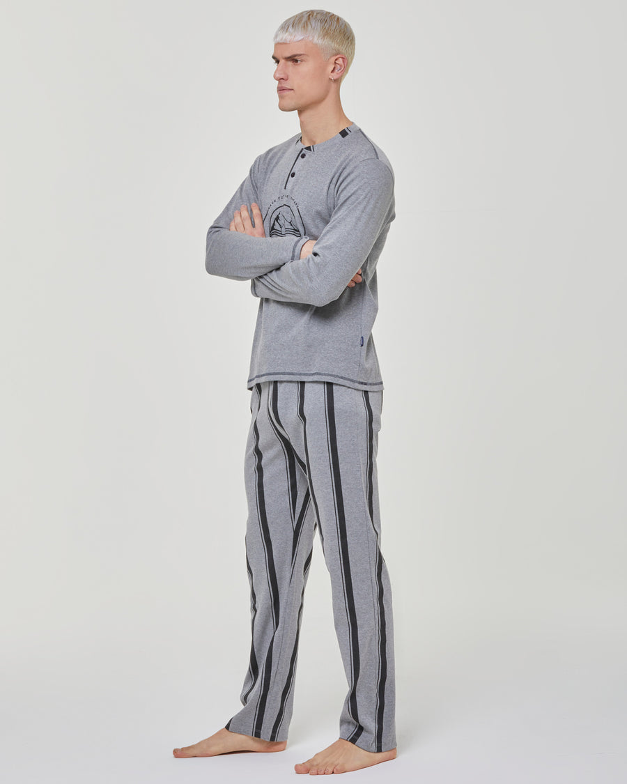 Pyjama long en coton interlock Asiago