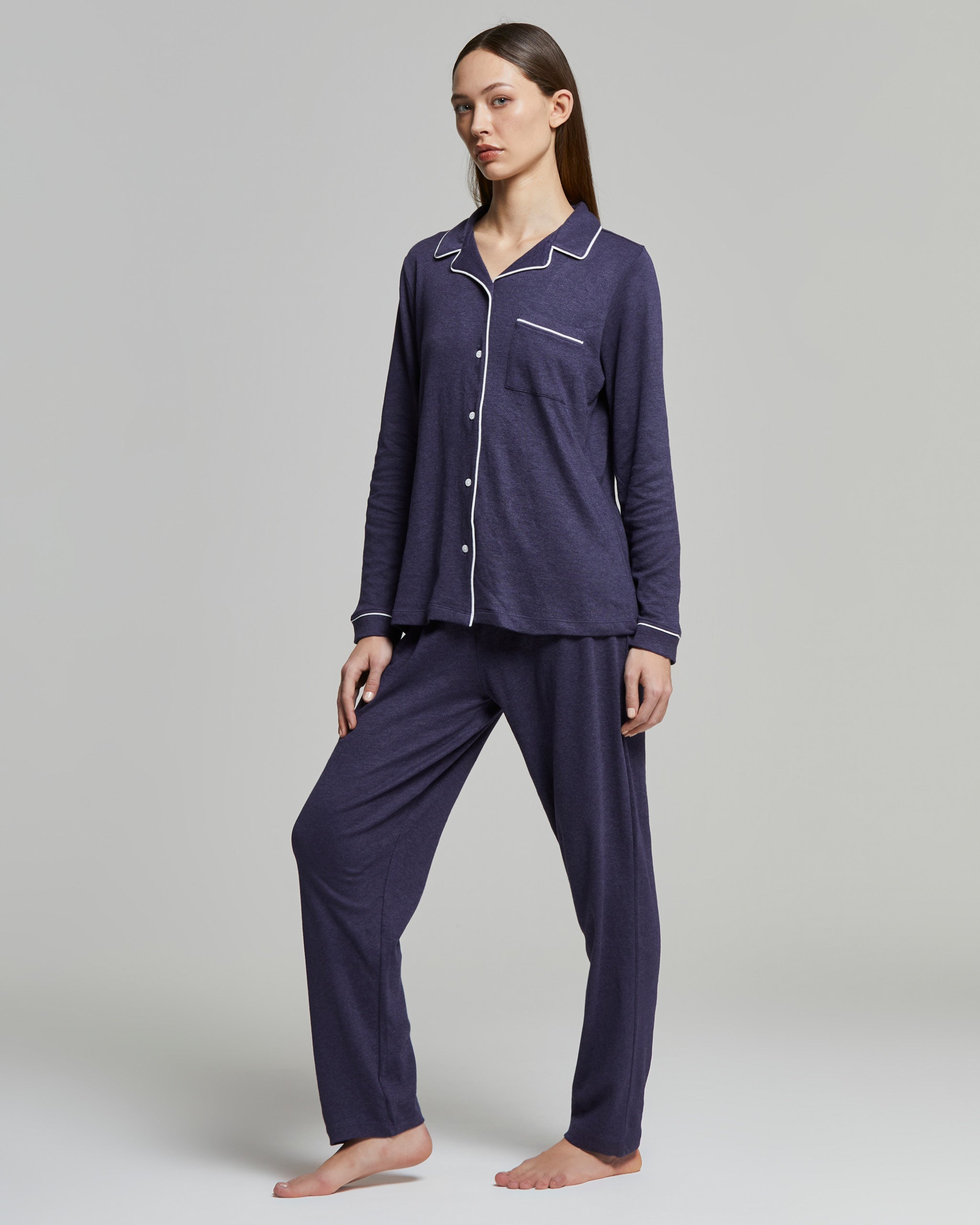 Pigiama due pezzi in misto viscosa Colore nero - - 107HQ-99X