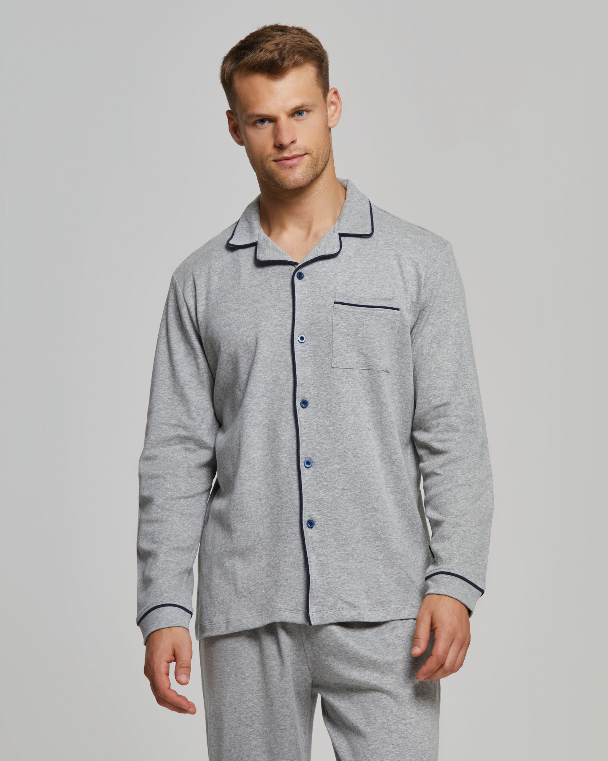 PIJAMA LARGO DE ALGODÓN INTERLOCK FILIPPO