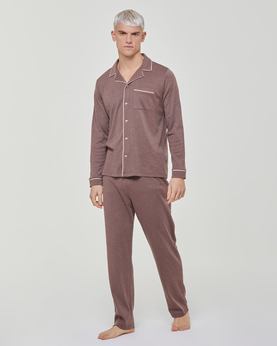 Langer Pyjama aus Interlock-Baumwolle von Filippo