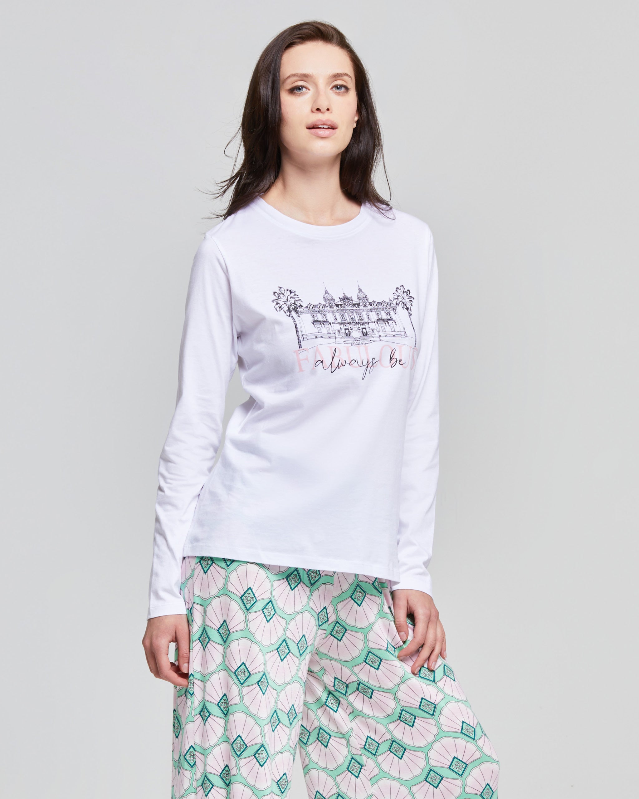 PYJAMA LONG EN VISCOSE ET COTON ANNA