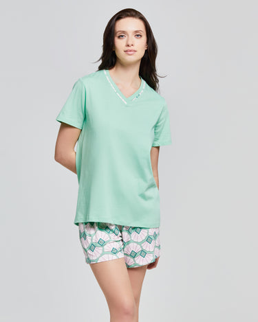 DONATA VISCOSE AND SHORT COTTON PYJAMAS