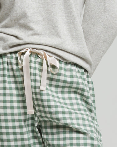 Pigiama lungo viscosa e flanella Peonia