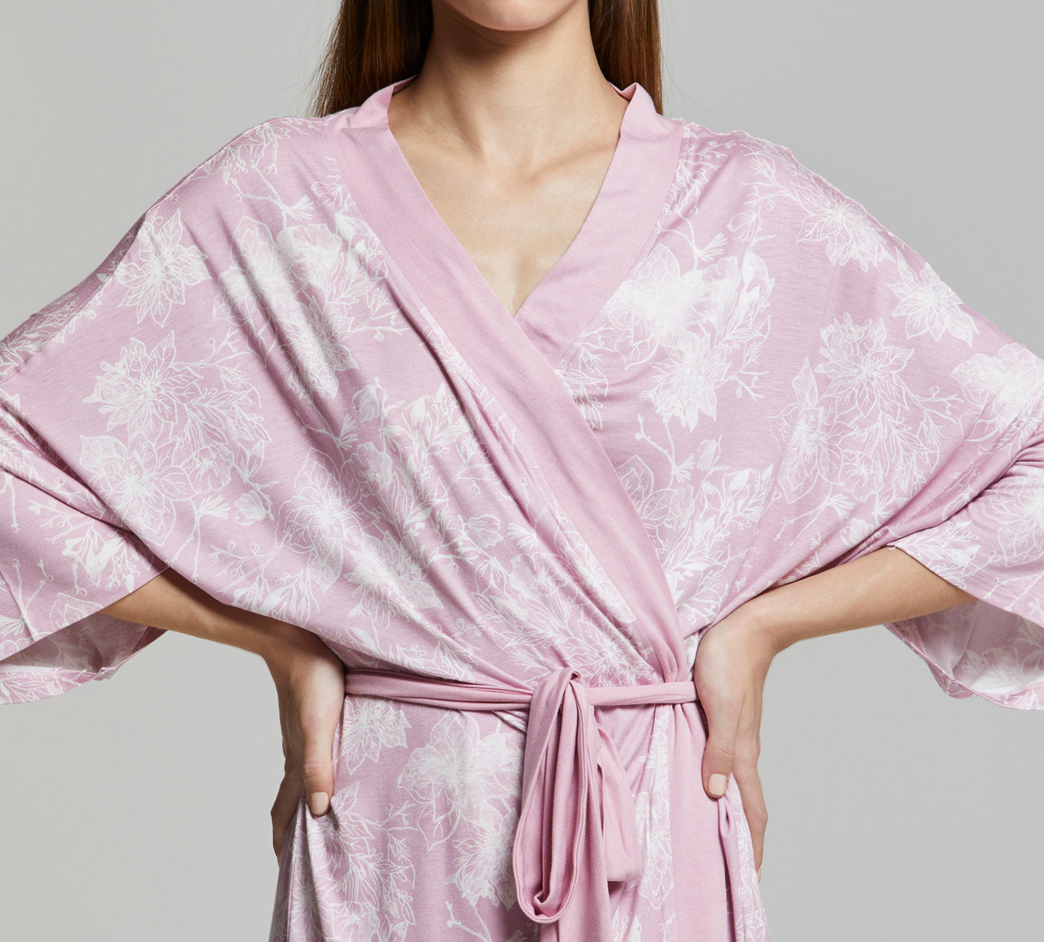 Loren dressing gown with floral print