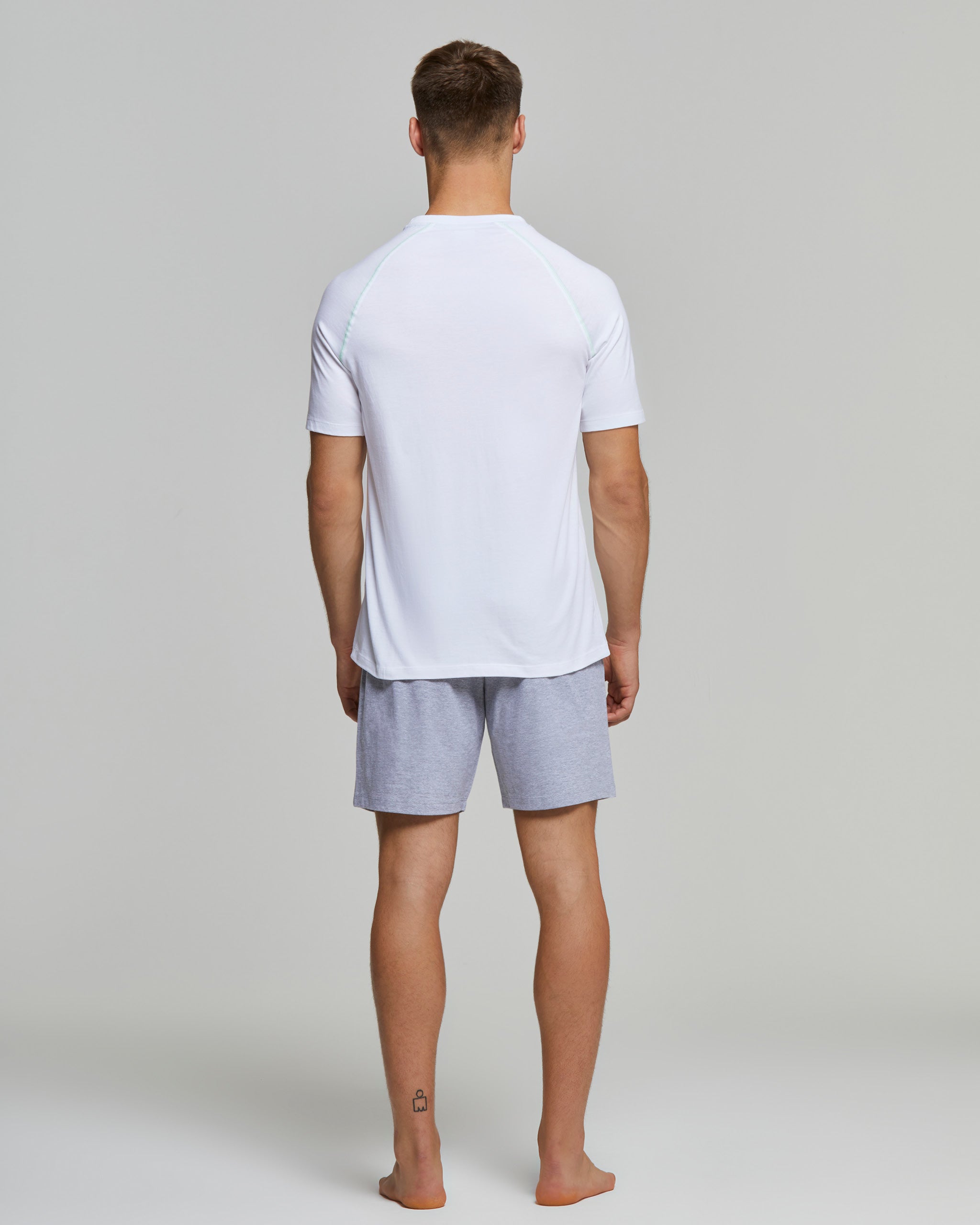 Pigiama Uomo POMPEA - Set Maglia E Pantaloncino Corto, 100% Cotone, Comfortabile, Made In India - Foto 4