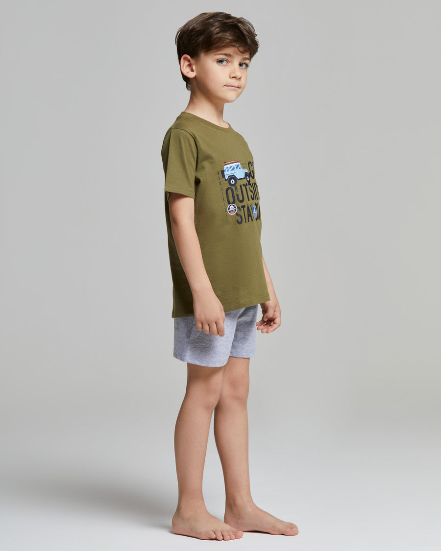 VASTRAMAY Pigiama Kurta Per Bambino In Cotone Seta – Colore Oro - 5
