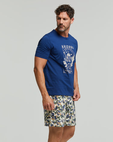 Kurze Baumwoll-Leinen-Pyjama