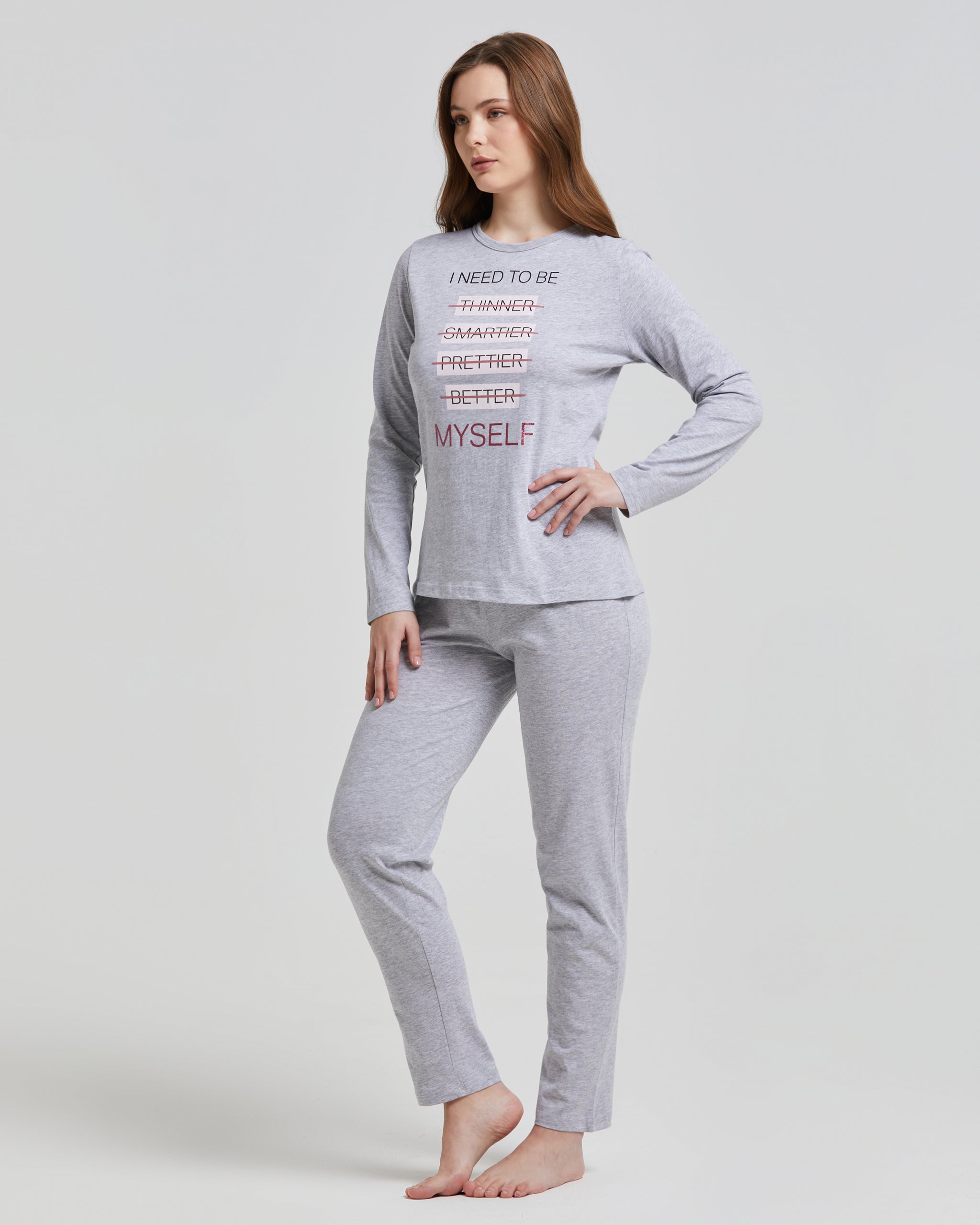 Pigiama lungo in spugna con polsini a righe in A righe - Casual Pigiama lungo in spugna con polsini a righe in A righe - Casual