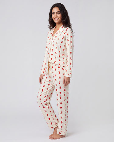 Langer Pyjama Elisabetta aus warmer Baumwolle