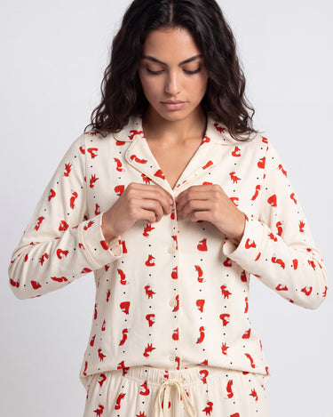 Langer Pyjama Elisabetta aus warmer Baumwolle