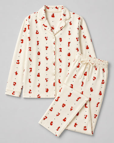 Langer Pyjama Elisabetta aus warmer Baumwolle