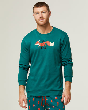 Pigiama lungo caldo cotone uomo Fox