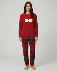 Pijama largo de forro polar para mujer Animals